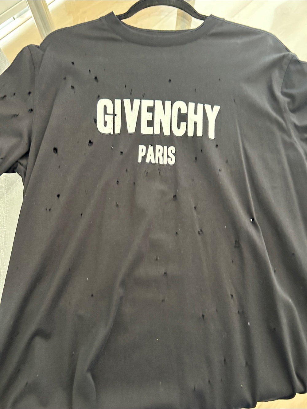 Givenchy Black Crewneck T-Shirt with White Logo